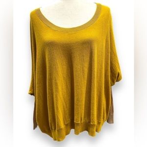 BCBG XS/S Mustard Yellow Soft Oversized Dolman Sleeve Business Casual Sweater